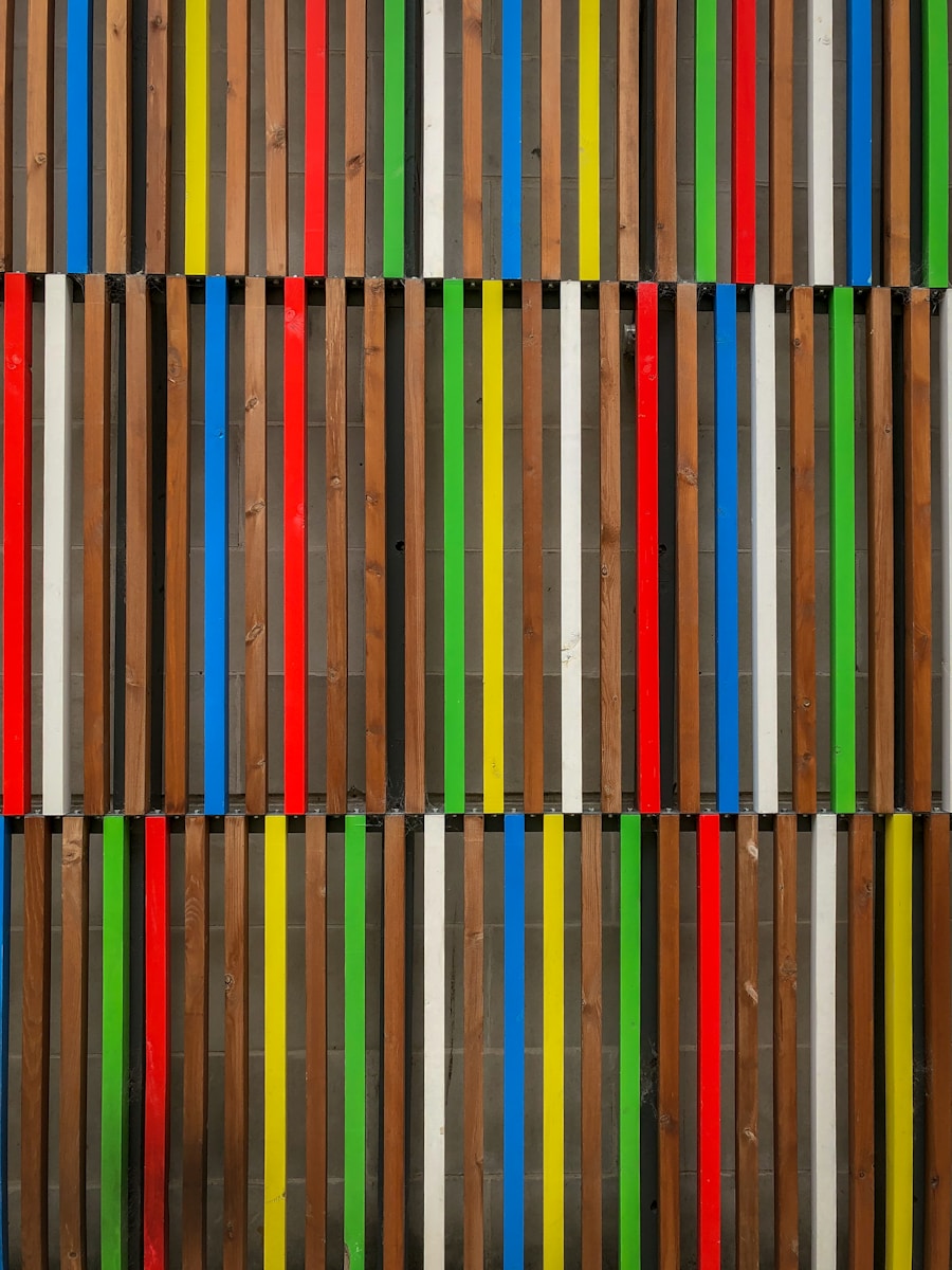 brown and multicolored fence